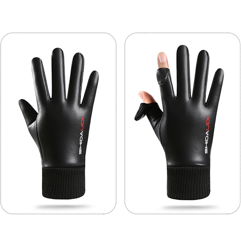Ski Glove Waterproof - Erkekler İçin Motosiklet Sürüş Eldivenleri, PU