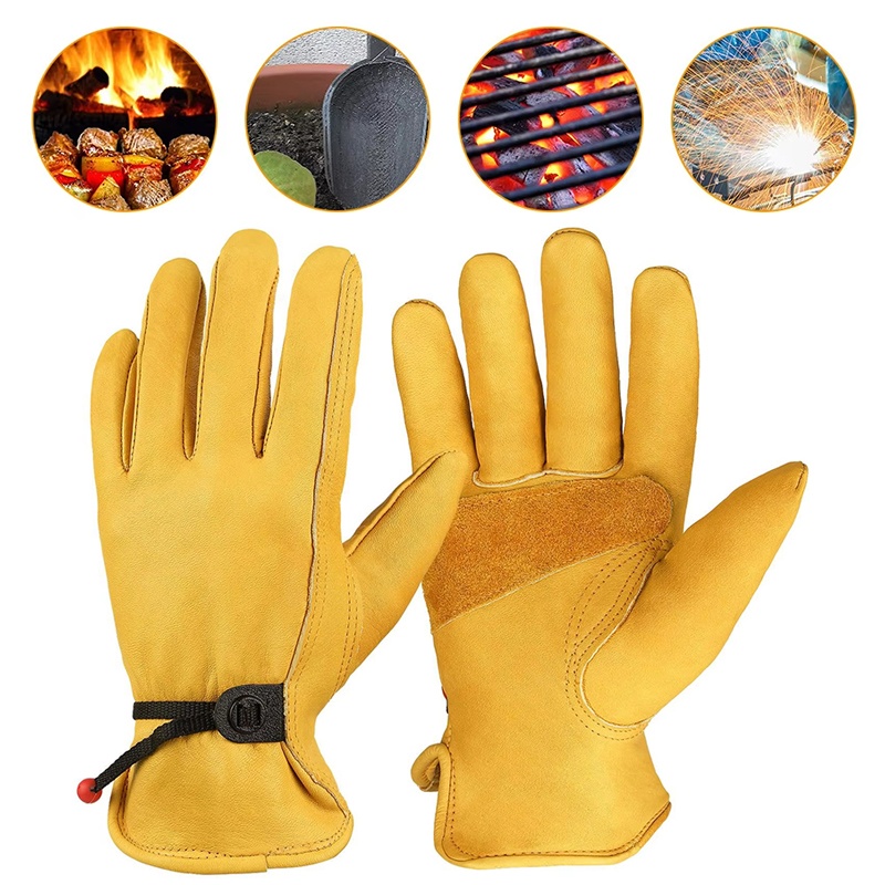 Leather Driving Glove - 1 Çift Deri İş Eldiveni, İnek