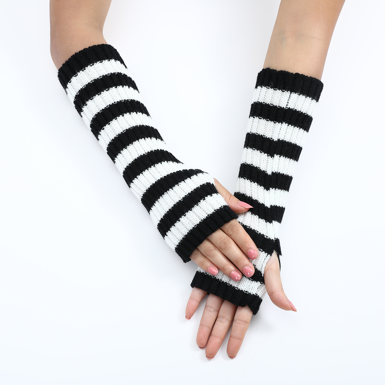 Y2K Çizgili Parmaksız Kol Isıt - Fingerless Glove Knit incelemesi ve fiyatı